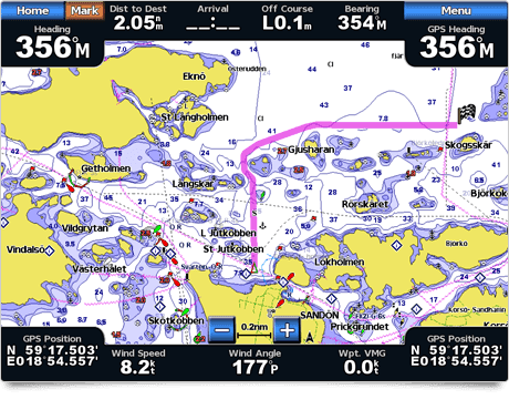 cartografía náutica BlueChart auto-guidance