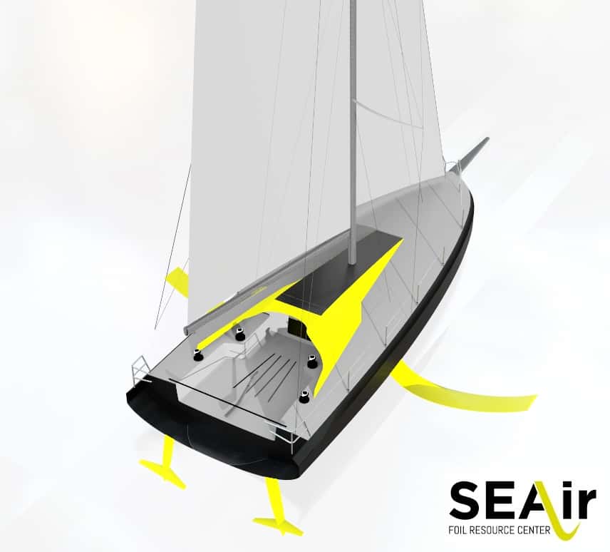 Monocasco de 40 pies con foils