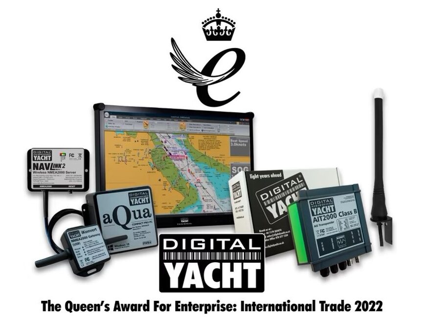 La empresa Digital Yacht, con sede en Bristol, ha sido galardonada con el prestigioso premio Queen's Award for International Trade. Digital Yacht diseña y fabrica dispositivos de navegación y comunicación marítima para barcos y yates. Sus ventas a la exportación han aumentado más de 50% en los últimos tres años. Actualmente exportan sus dispositivos a más de 100 países y las exportaciones representan más del 70% de su volumen de ventas. Sus productos incluyen sistemas AIS, soluciones inalámbricas de Internet a bordo y una gama de dispositivos de interconexión e interfaces para redes marinas.