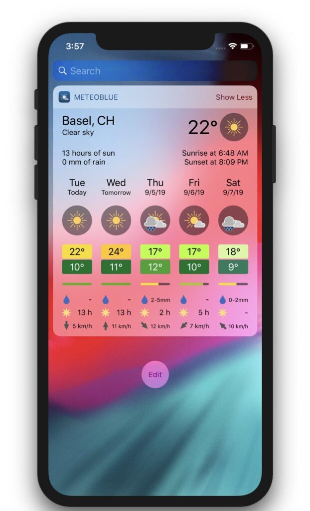 Apps del tiempo: MeteoBlue