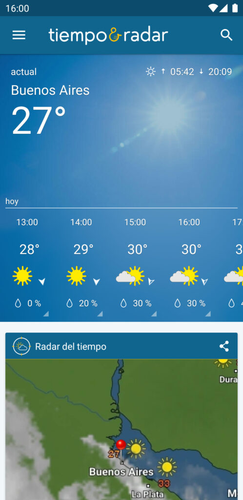 Apps del tiempo: Tiempo & Radar