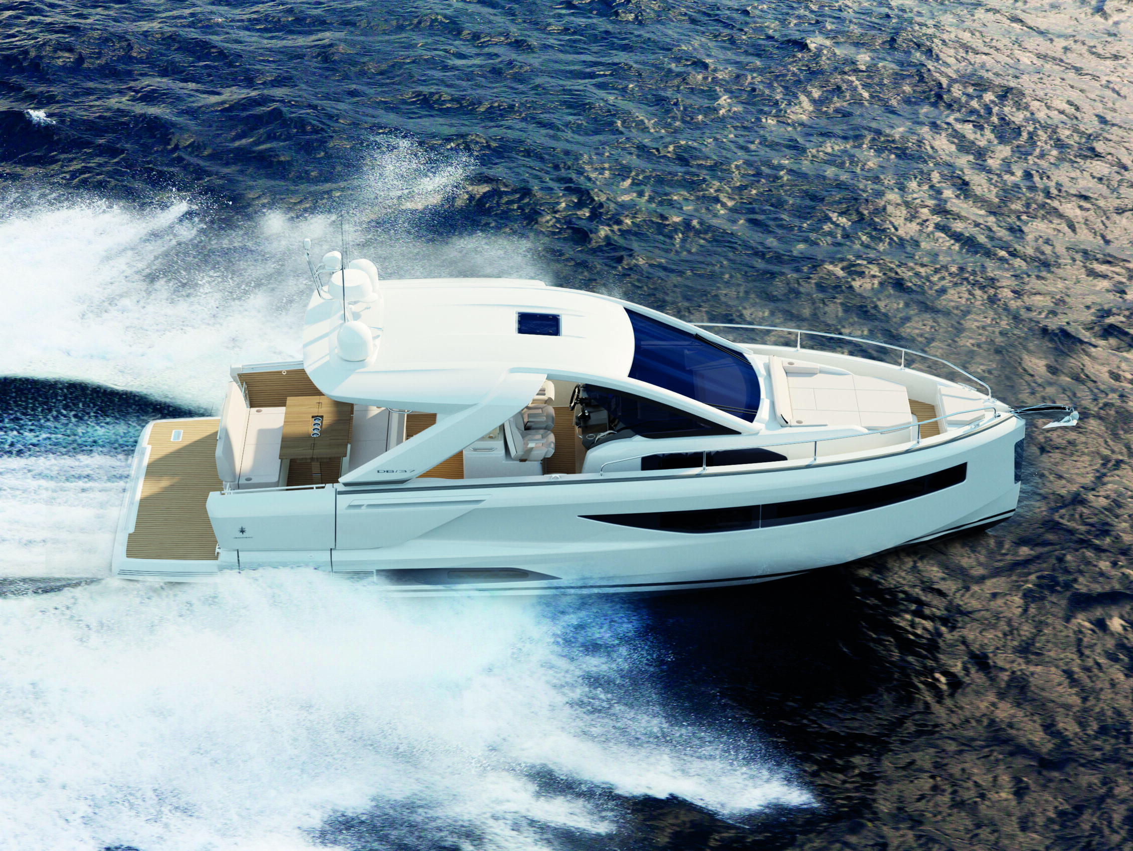 Jeanneau DB 37 navegando con el mar en calma