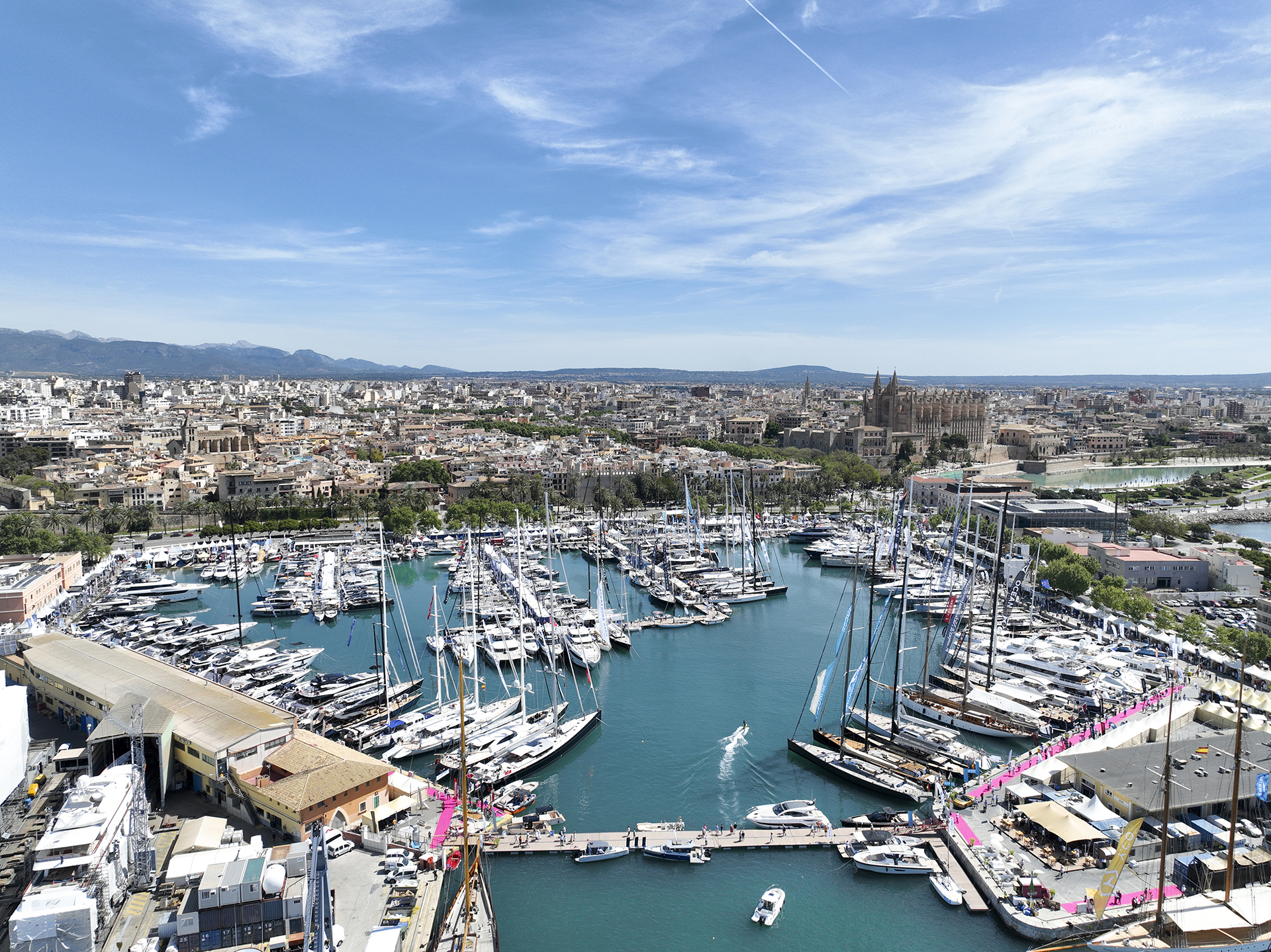 Vista aerea del Moll Vell de Palma de Mallorca