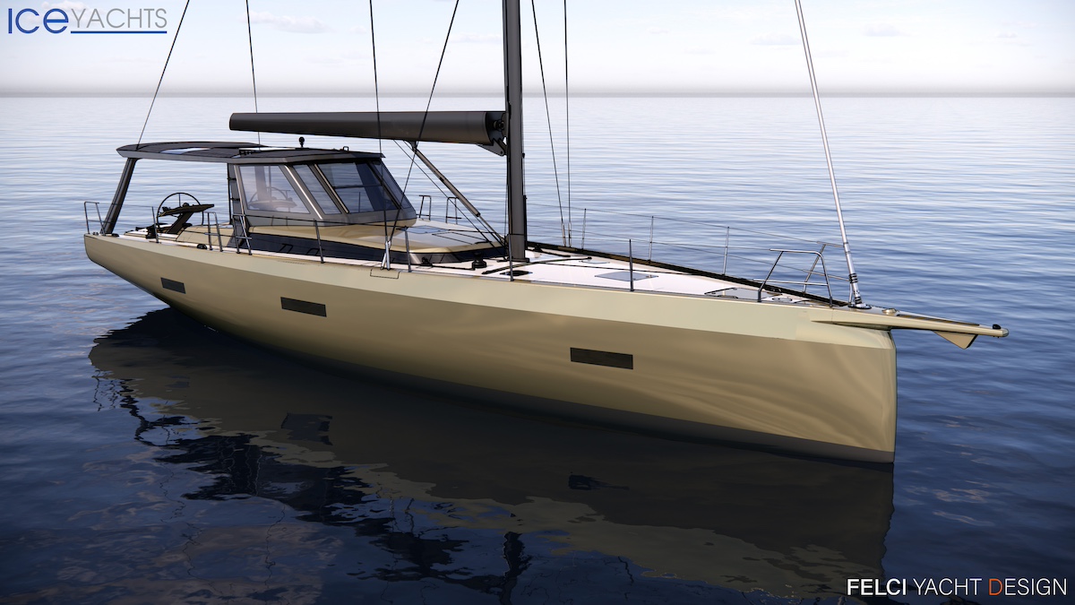 El d T-Top de carbono, en contraste con el tradicional bimini, ayuda a crear una cubierta protegida.