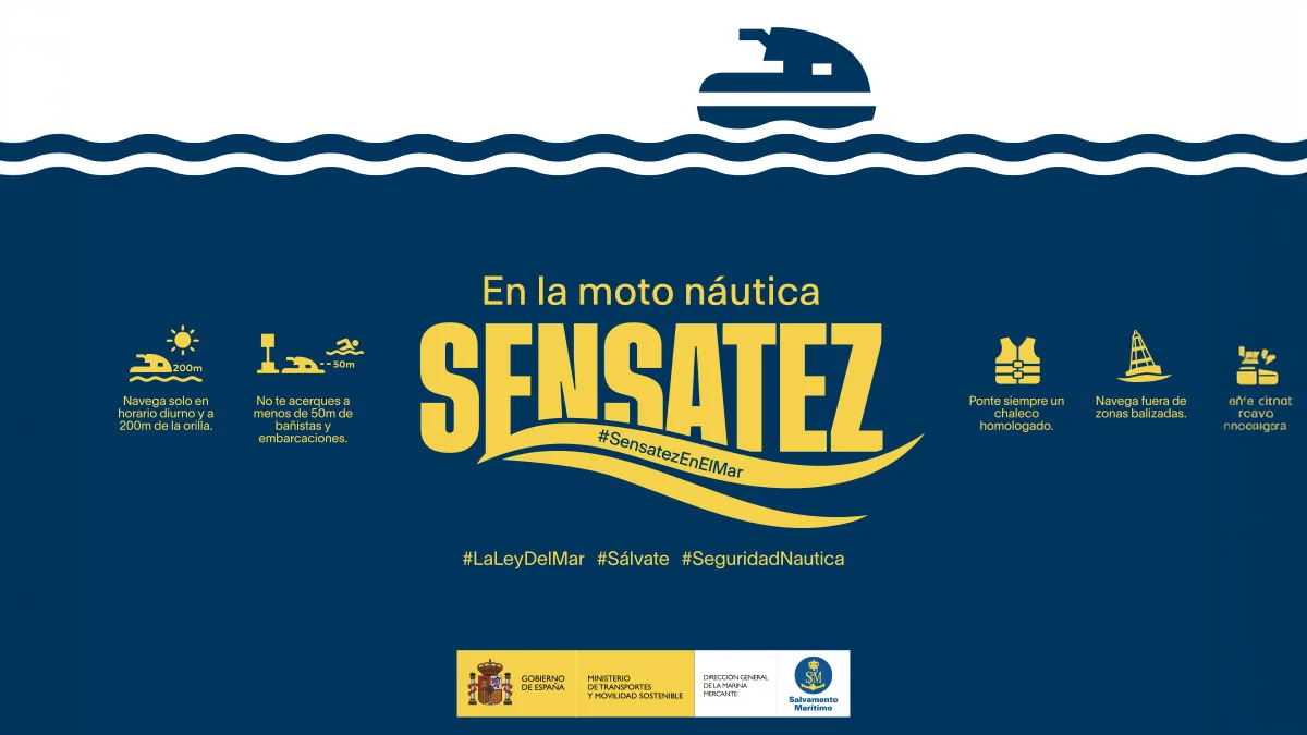 Las motos de agua centran la campaña de seguridad náutica del Ministerio este verano